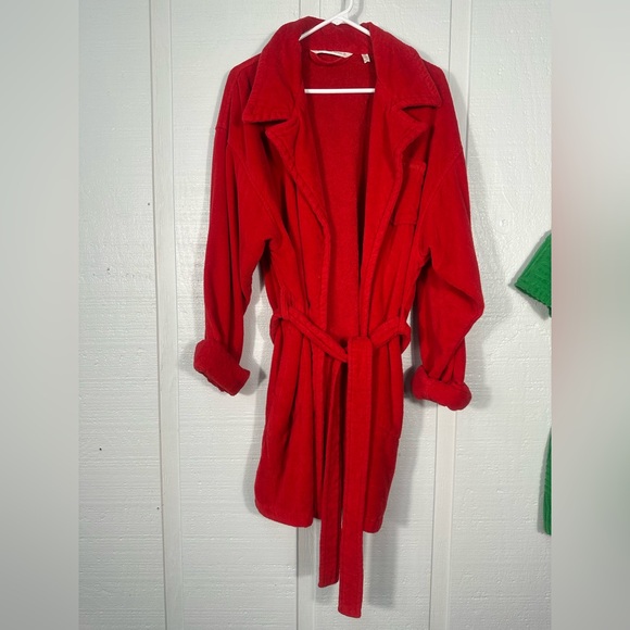 Victorias Secret Red Terry Cloth Robe Size M/L EUC - Picture 1 of 7